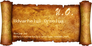 Udvarhelyi Orsolya névjegykártya